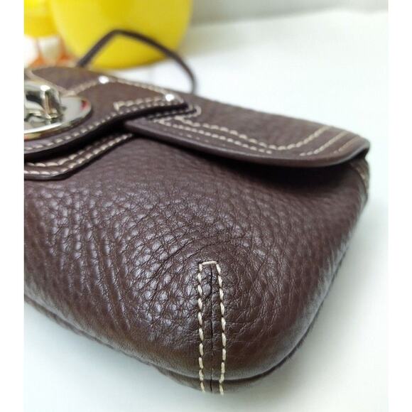 Coach Legacy Brown Pebbled Leather Turnlock Zipper Closure Wristlet -Coin Wallet - Picture 8 of 12